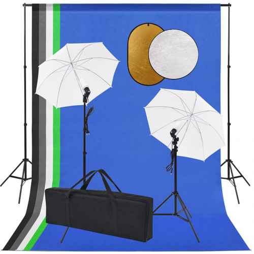 Vidaxl - vidaXL Kit de studio photo avec lampes toile de fond et réflecteur Vidaxl  - Flash studio