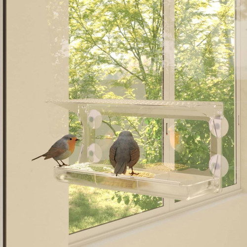 Vidaxl - vidaXL Mangeoires à oiseaux de fenêtre 2 pcs Acrylique 30x12x15 cm - Mangeoire pour oiseaux du ciel