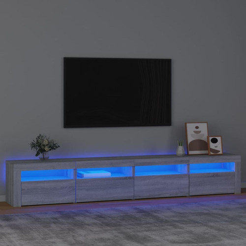 Vidaxl - vidaXL Meuble TV avec lumières LED Sonoma gris 240x35x40 cm Vidaxl  - Vidaxl