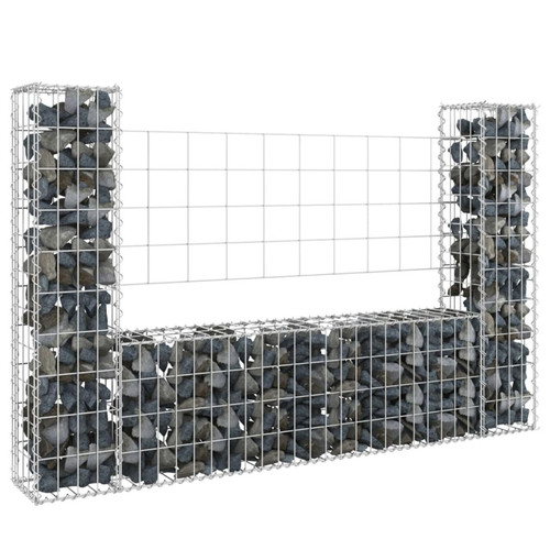 Vidaxl - vidaXL Panier de gabion en forme de U avec 2 poteaux Fer 140x20x100 cm - Occultant et clôture