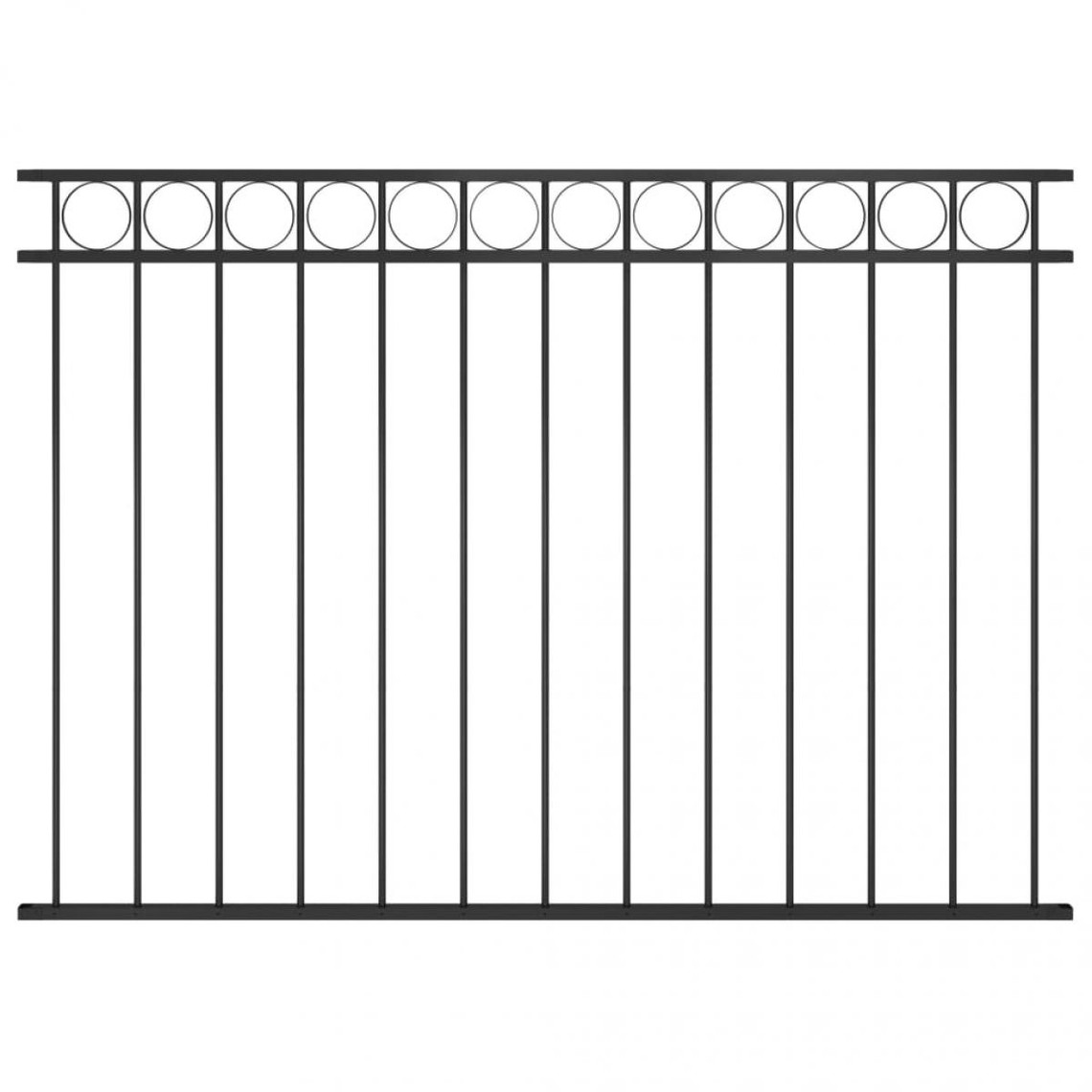 Vidaxl vidaXL Panneau de clôture Acier 1,7x1,2 m Noir