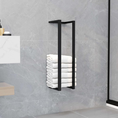 Vidaxl - vidaXL Porte-serviette Noir 12,5x12,5x60 cm Fer - Salle de bain, toilettes