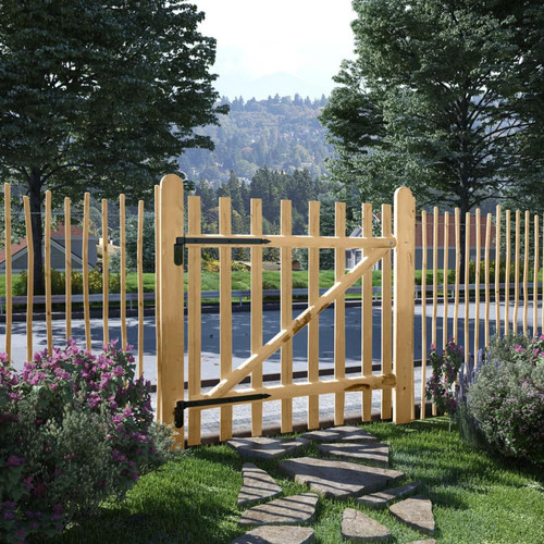 Vidaxl - vidaXL Portillon de clôture simple Bois de noisetier 100 x 100 cm - Portillon bois