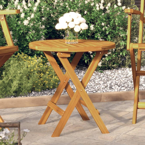 Vidaxl - vidaXL Table de bistro Ø46x47 cm Bois d'acacia massif - Tables de jardin