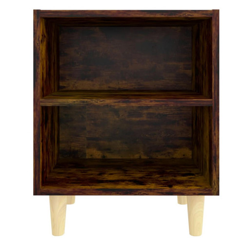 Chevet vidaXL Table de chevet avec pieds en bois massif Chêne fumé 40x30x50cm