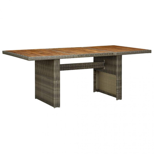 Vidaxl - vidaXL Table de jardin Marron Résine tressée et bois d'acacia massif - Tables de jardin