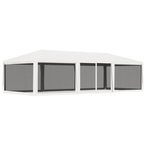 Tentes de réception Vidaxl vidaXL Tente de réception avec 4 parois latérales en maille 4x9m Blanc