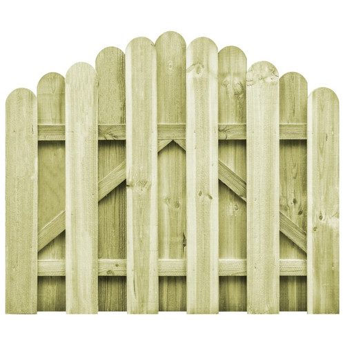 Portillon Vidaxl Portail de jardin Bois pin imprégné 100x75 cm Design d'arche - Clôtures et barrières - Portillons - Vert - Vert