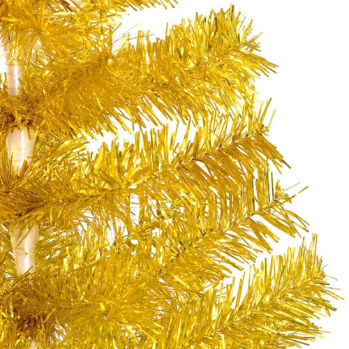 Vidaxl vidaXL Arbre de Noël artificiel pré-éclairé et boules doré 240 cm PET