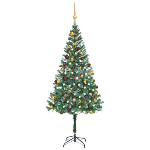 Vidaxl - vidaXL Arbre de Noël artificiel pré-éclairé/boules pommes de pin 180cm Vidaxl  - Sapin de Noël Vert / multicolore
