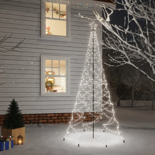 Vidaxl - vidaXL Arbre de Noël avec poteau en métal 500 LED blanches froides 3m - Sapin de Noël