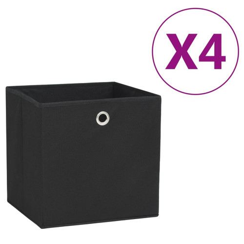 Boîte de rangement Vidaxl vidaXL Boîtes de rangement 4 pcs Tissu intissé 28x28x28 cm Noir