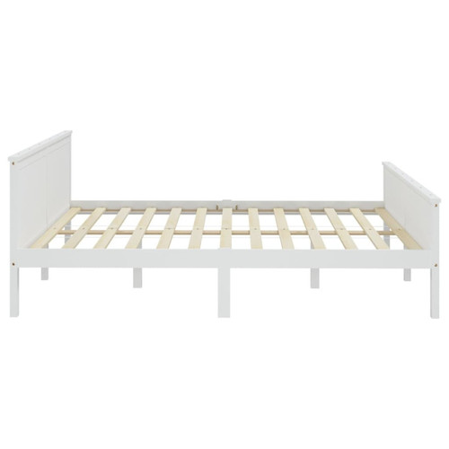 Lit enfant vidaXL Cadre de lit avec 2 tiroirs Blanc Bois de pin massif 200x200 cm