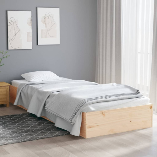 Vidaxl - vidaXL Cadre de lit bois massif 75x190 cm petit simple Vidaxl - Maison Marron noir