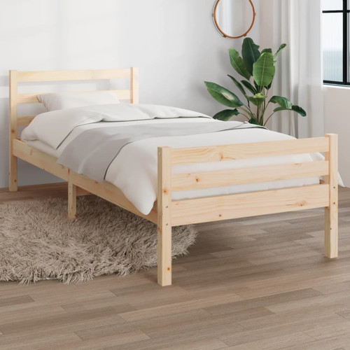 Vidaxl - vidaXL Cadre de lit bois massif 75x190 cm petit simple Vidaxl  - Chambre Enfant