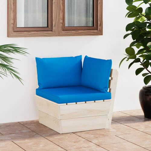 Vidaxl - vidaXL Canapé d'angle palette de jardin avec coussins Épicéa imprégné Vidaxl  - Ensembles canapés et fauteuils