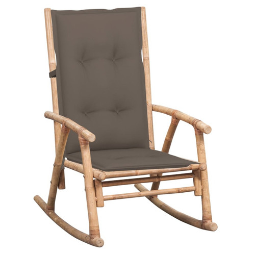 Chaises de jardin Vidaxl vidaXL Chaise à bascule avec coussin Bambou