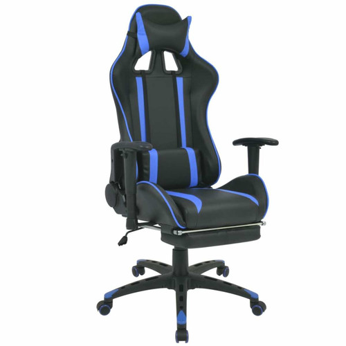 Vidaxl - vidaXL Chaise de bureau inclinable avec repose-pied Bleu Vidaxl  - Mobilier de bureau
