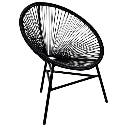Vidaxl - vidaXL Chaise de jardin forme de lune résine tressée noir Vidaxl  - Chaises de jardin
