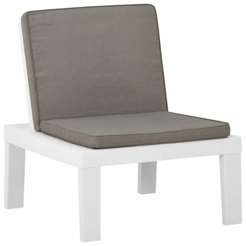 Chaises de jardin Vidaxl vidaXL Chaise de salon de jardin avec coussin Plastique Blanc