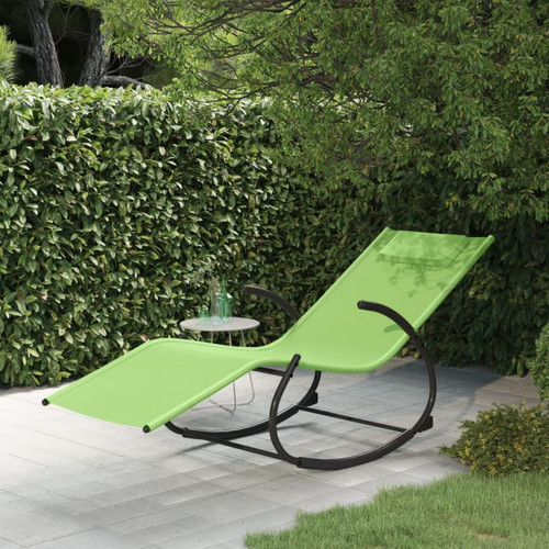 Vidaxl - vidaXL Chaise longue à bascule vert acier et textilène Vidaxl  - Transats, chaises longues