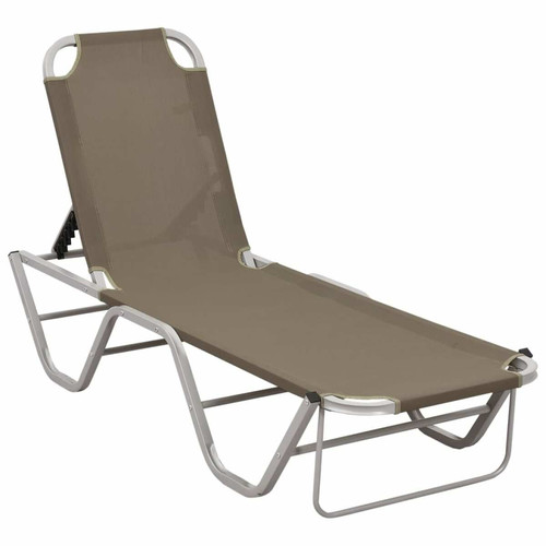 Vidaxl - vidaXL Chaise longue aluminium et textilène taupe Vidaxl  - Transats, chaises longues