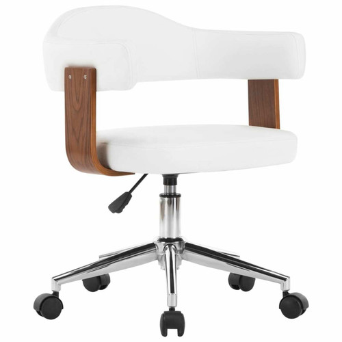 Vidaxl - vidaXL Chaise pivotante de bureau Blanc Bois courbé et similicuir Vidaxl  - Bureau et table enfant