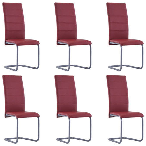 Vidaxl - vidaXL Chaises à manger cantilever lot de 6 rouge similicuir Vidaxl  - Lot de 6 chaises Chaises