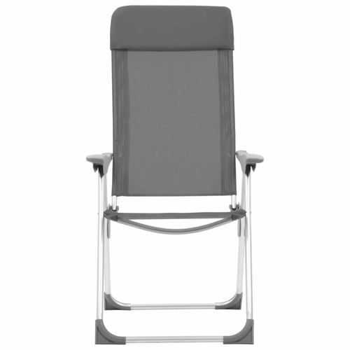 Accessoires fitness vidaXL Chaises de camping pliables 2 pcs Gris Aluminium