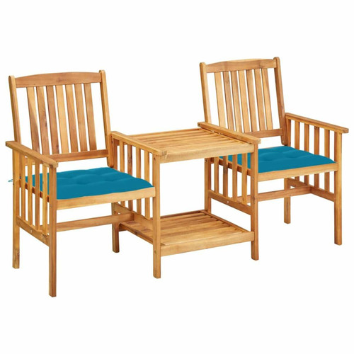 Vidaxl - vidaXL Chaises de jardin avec table à thé et coussins Acacia solide Vidaxl  - Mobilier de jardin