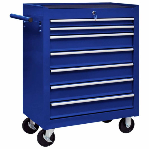 Vidaxl - vidaXL Chariot à outils d'atelier avec 7 tiroirs Bleu Vidaxl  - Diable, chariot