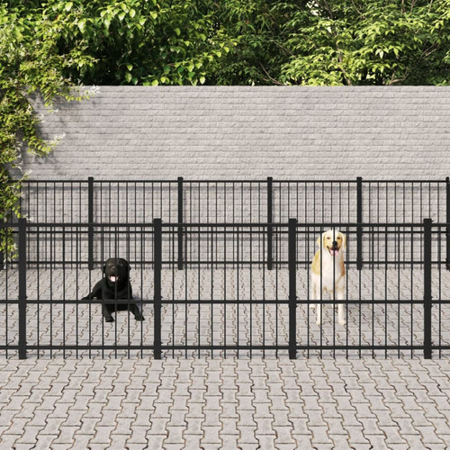 Vidaxl - vidaXL Chenil d'extérieur pour chiens Acier 30,11 m² Vidaxl  - Clôture pour chien