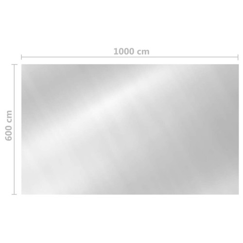 Liner et tapis de sol piscine vidaXL Couverture de piscine rectangulaire 1000x600 cm PE Argenté