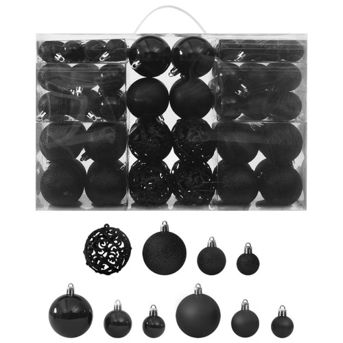 Décorations de Noël Vidaxl vidaXL Ensemble de boules de Noël 100 pcs Noir