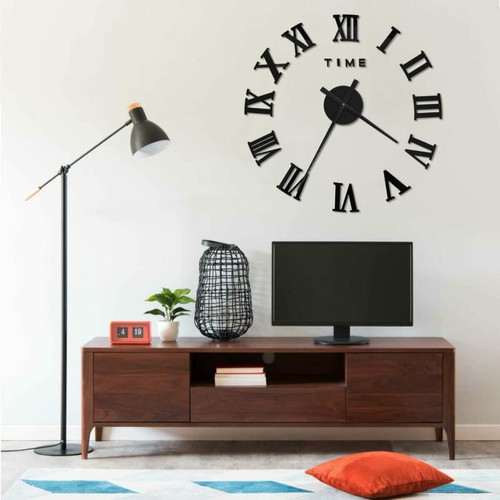 Vidaxl - vidaXL Horloge murale 3D Design moderne Noir 100 cm XXL - Horloges, pendules Bambou et noir