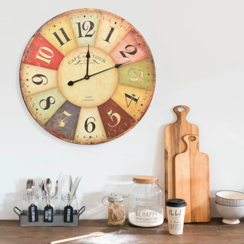 Horloges, pendules Vidaxl vidaXL Horloge murale vintage Colorée 60 cm