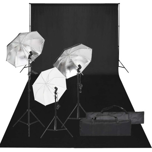 Vidaxl - vidaXL Kit de studio photo avec éclairage et toile de fond Vidaxl  - Flash et Torche Vidaxl
