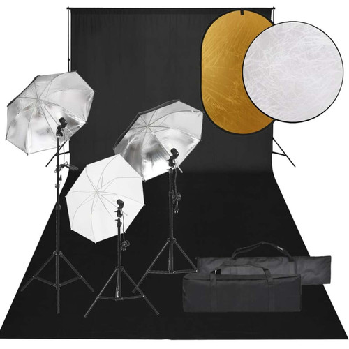 Vidaxl - vidaXL Kit de studio photo avec éclairage toile de fond et réflecteur Vidaxl  - Flash et Torche Vidaxl