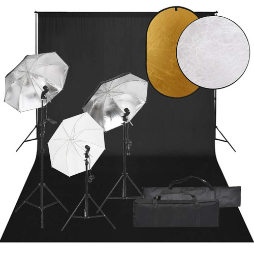 Vidaxl - vidaXL Kit de studio photo avec éclairage toile de fond et réflecteur Vidaxl  - Kit studio photo Photo & Vidéo Numérique
