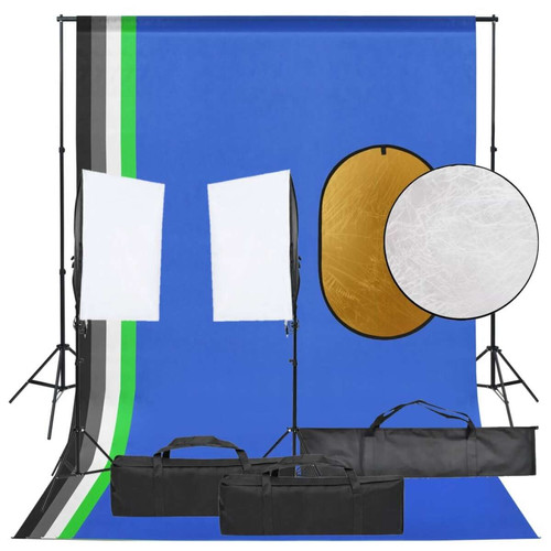 Vidaxl - vidaXL Kit de studio photo avec éclairage toile de fond et réflecteur Vidaxl  - Flash et Torche Vidaxl