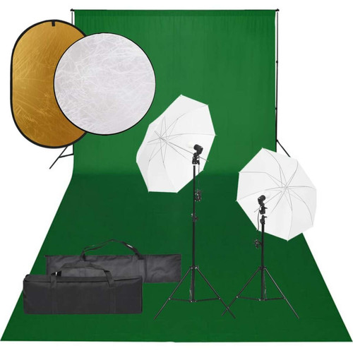 Vidaxl - vidaXL Kit de studio photo avec éclairage toile de fond et réflecteur Vidaxl  - Flash