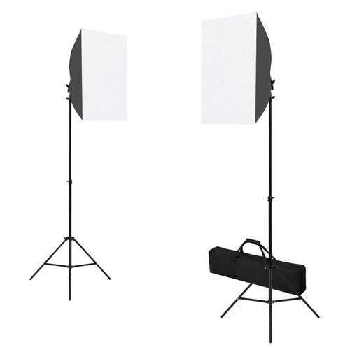 Vidaxl vidaXL Kit de studio photo avec lampes toile de fond et réflecteur