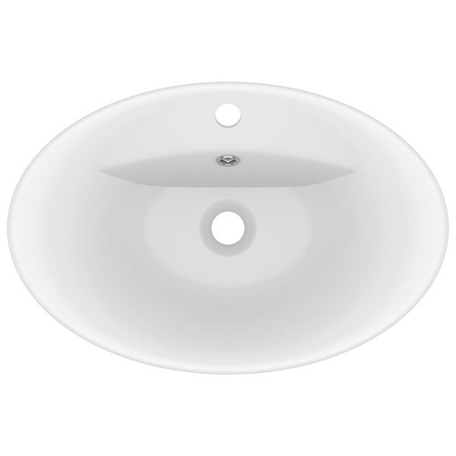 Vidaxl vidaXL Lavabo ovale de luxe à trop-plein Blanc mat 58,5x39cm Céramique