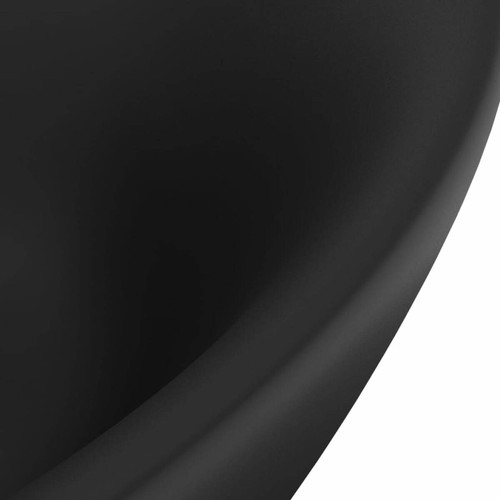 Lavabo vidaXL Lavabo ovale de luxe à trop-plein Noir mat 58,5x39 cm Céramique