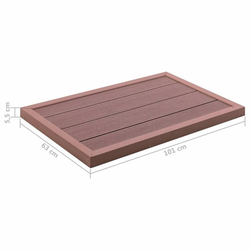Accessoires piscines hors sol vidaXL Élément de plancher pour douche solaire Marron 101x63x5,5cm WPC