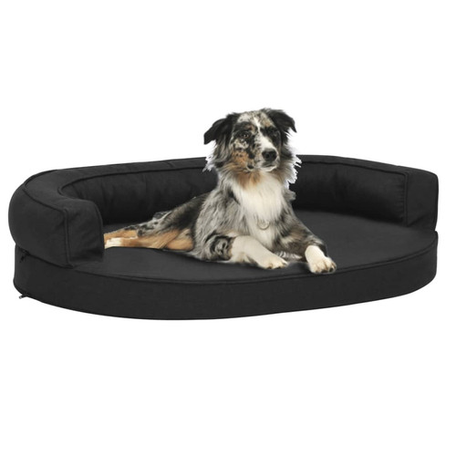 Corbeille pour chien Vidaxl vidaXL Matelas de lit ergonomique de chien 75x53 cm Aspect de lin Noir