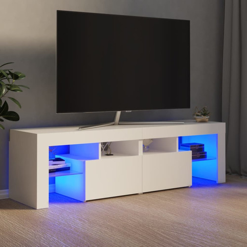 Vidaxl - vidaXL Meuble TV avec lumières LED Blanc 140x36,5x40 cm Vidaxl  - Meubles TV, Hi-Fi