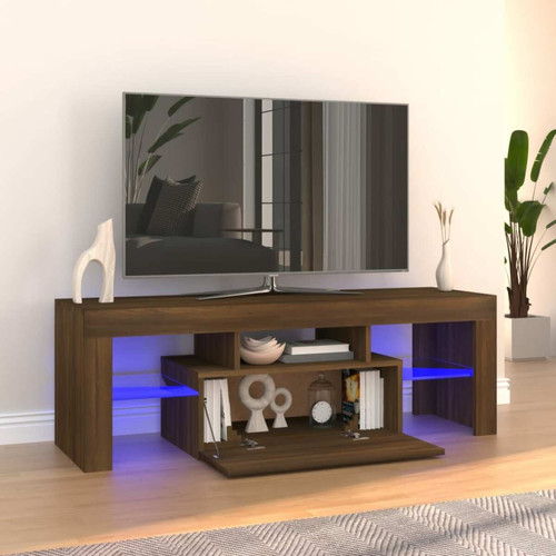 Vidaxl - vidaXL Meuble TV avec lumières LED chêne marron 120x35x40 cm Vidaxl  - Marchand Vidaxl