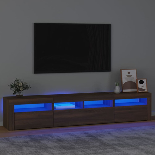 Vidaxl - vidaXL Meuble TV avec lumières LED Chêne marron 210x35x40 cm Vidaxl  - Vidaxl