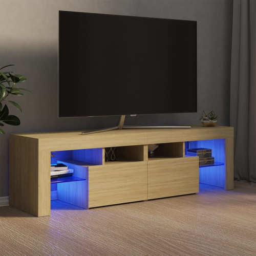 Vidaxl - vidaXL Meuble TV avec lumières LED Chêne sonoma 140x36,5x40 cm Vidaxl  - Meubles de salon Salon, salle à manger
